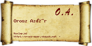 Orosz Azár névjegykártya